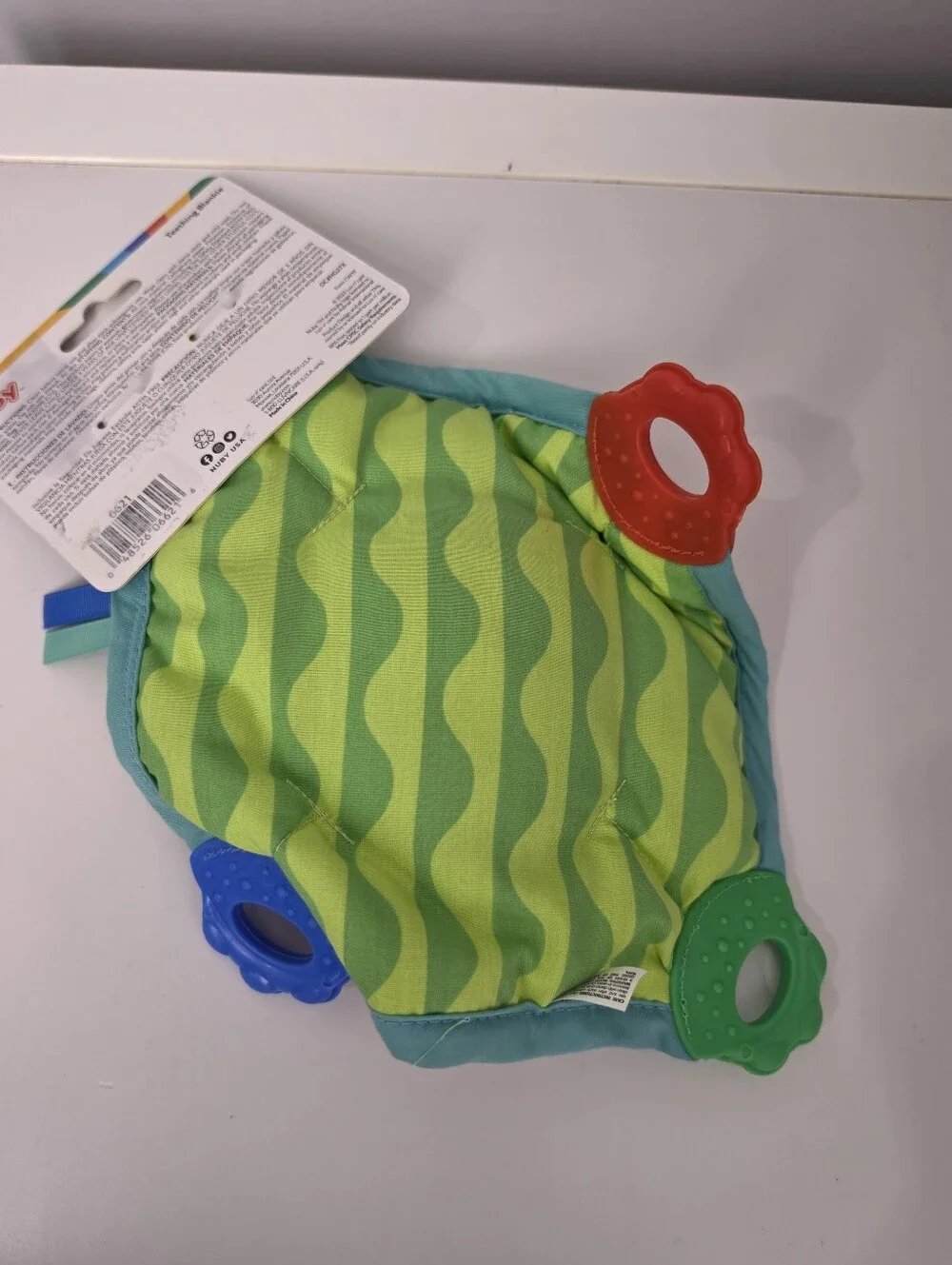 Nuby Teething Baby Blankie and Teether Toy, Unisex Baby Accessories, Frog Design